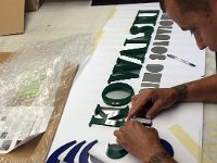 Assembling a 3D sign for a reception area